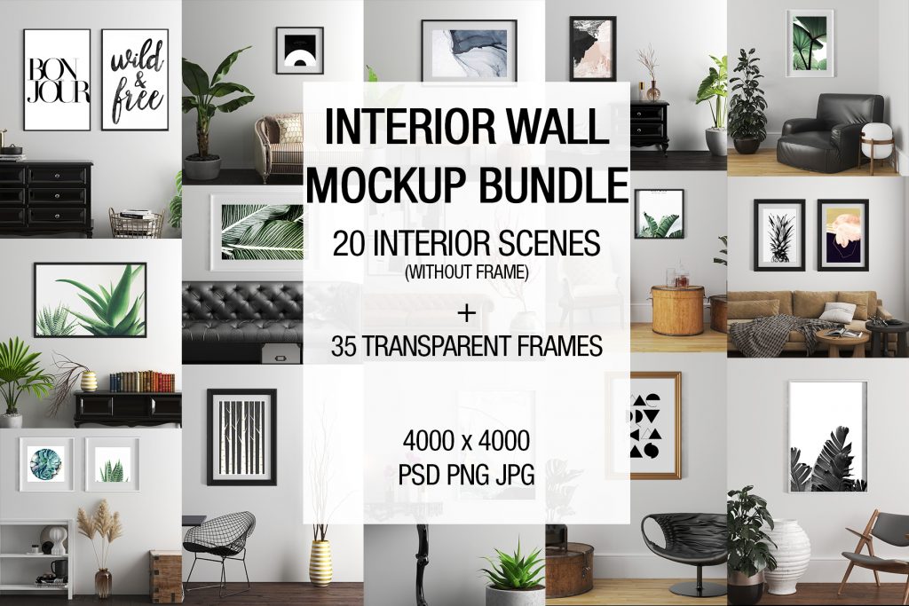 wall frame mockup bundle