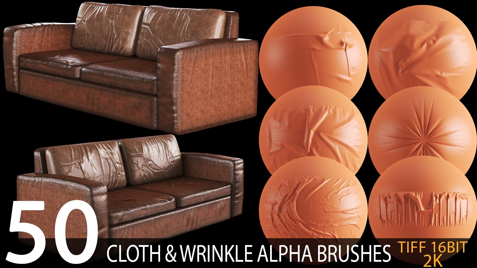 cloth and wrinkle alpha brush bundle