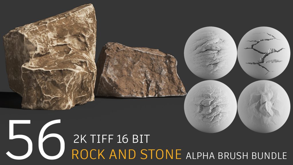 stone and rock easy sculpting alpha brush bundle