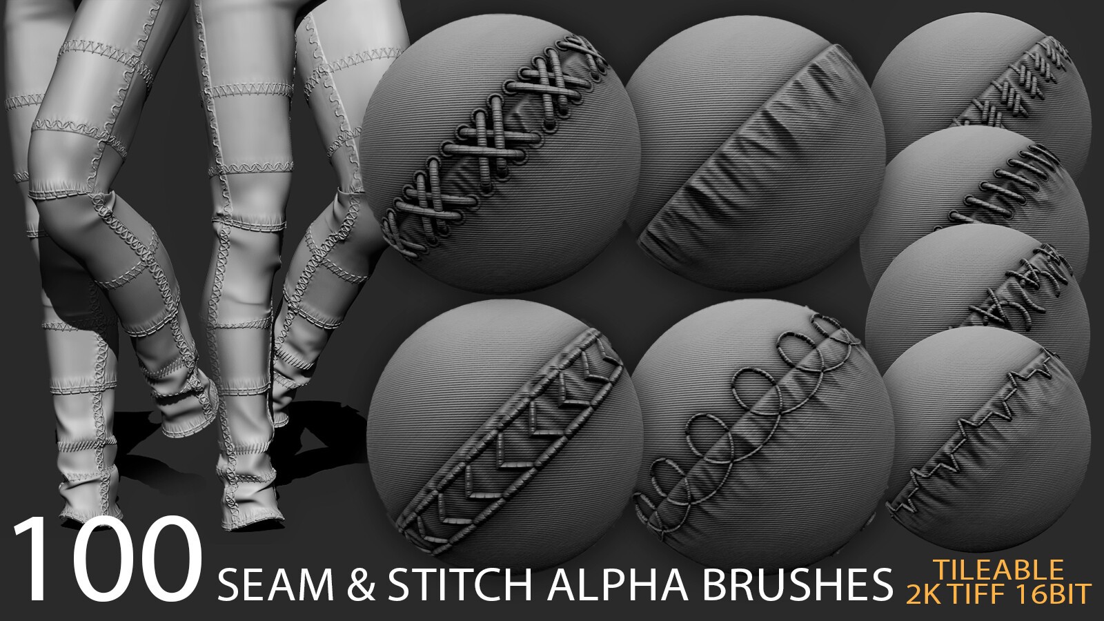 100 seam and stitch alpha brush bundle vol.5